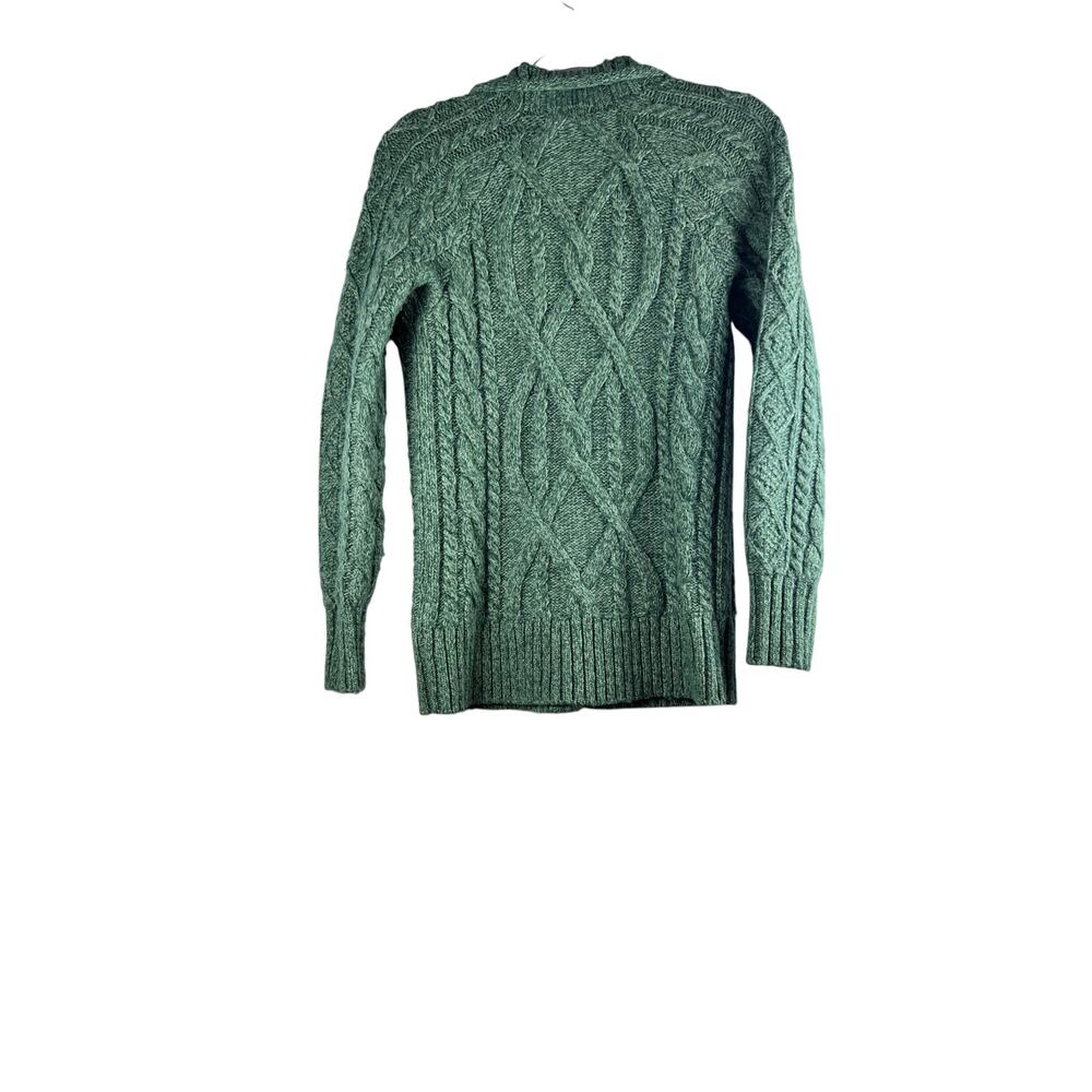 L.L. Bean Green Cable Knit Wool Alpaca Sweater Size XS Coastal Grandma Classic - Picture 3 of 3
